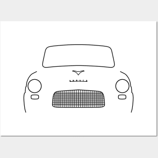 Ford Anglia 100E 1958 classic car outline graphic (black) Posters and Art